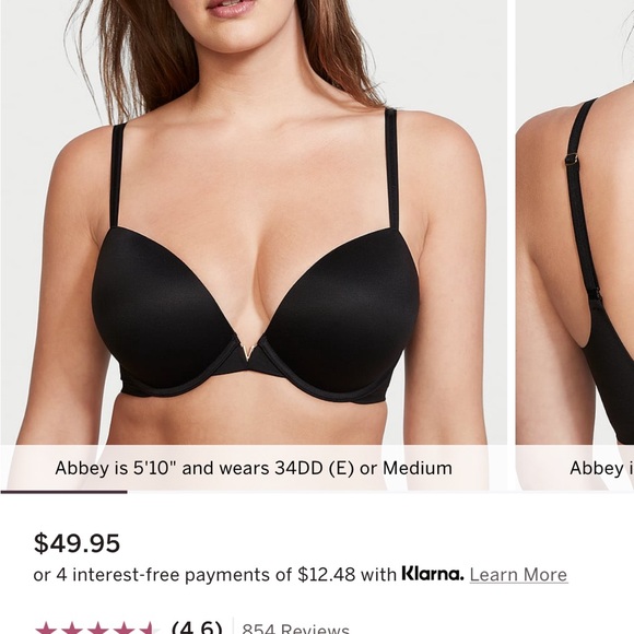 GUC Victoria’s Secret Push Up Plunge Bra Love Cloud size 44C - Picture 3 of 9